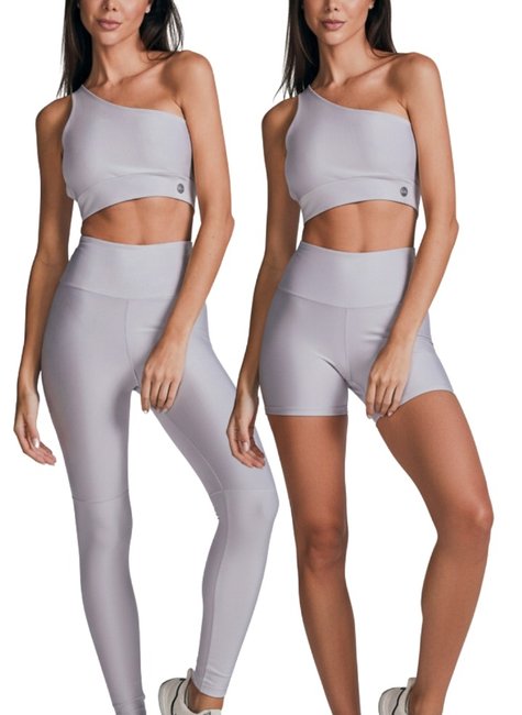 01 kit top intense shorts sport legging sensation prata iced glow